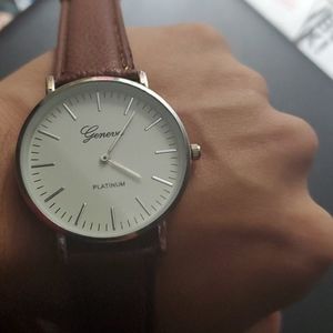 Brown Platinum matte watch